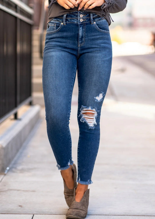 PRE ORDER KANCAN HIGH RISE WB DETAIL ANKLE SKINNY JEANS